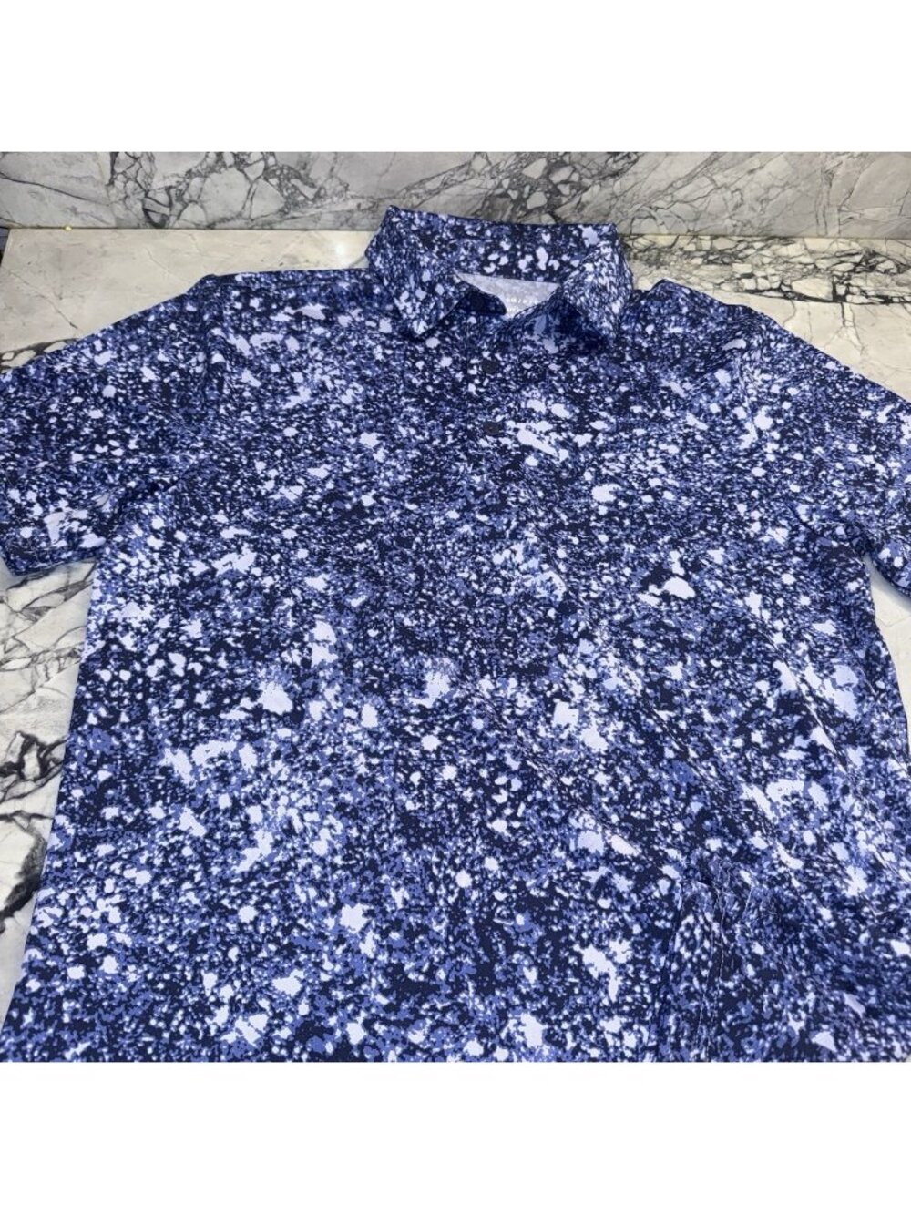 Under Armour Men’s Small Playoff Polo Blue Patterned Shirt